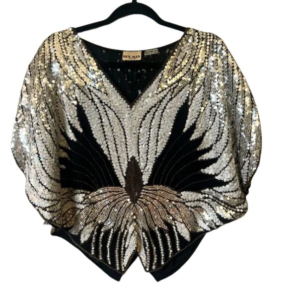 Shomax Vintage Sequin Top - Picture 1 of 8